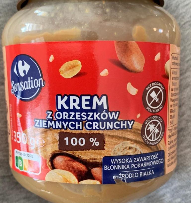 Zdjęcia - Krem z orzeszków ziemnych crunchy 100% Carrefour Sensation