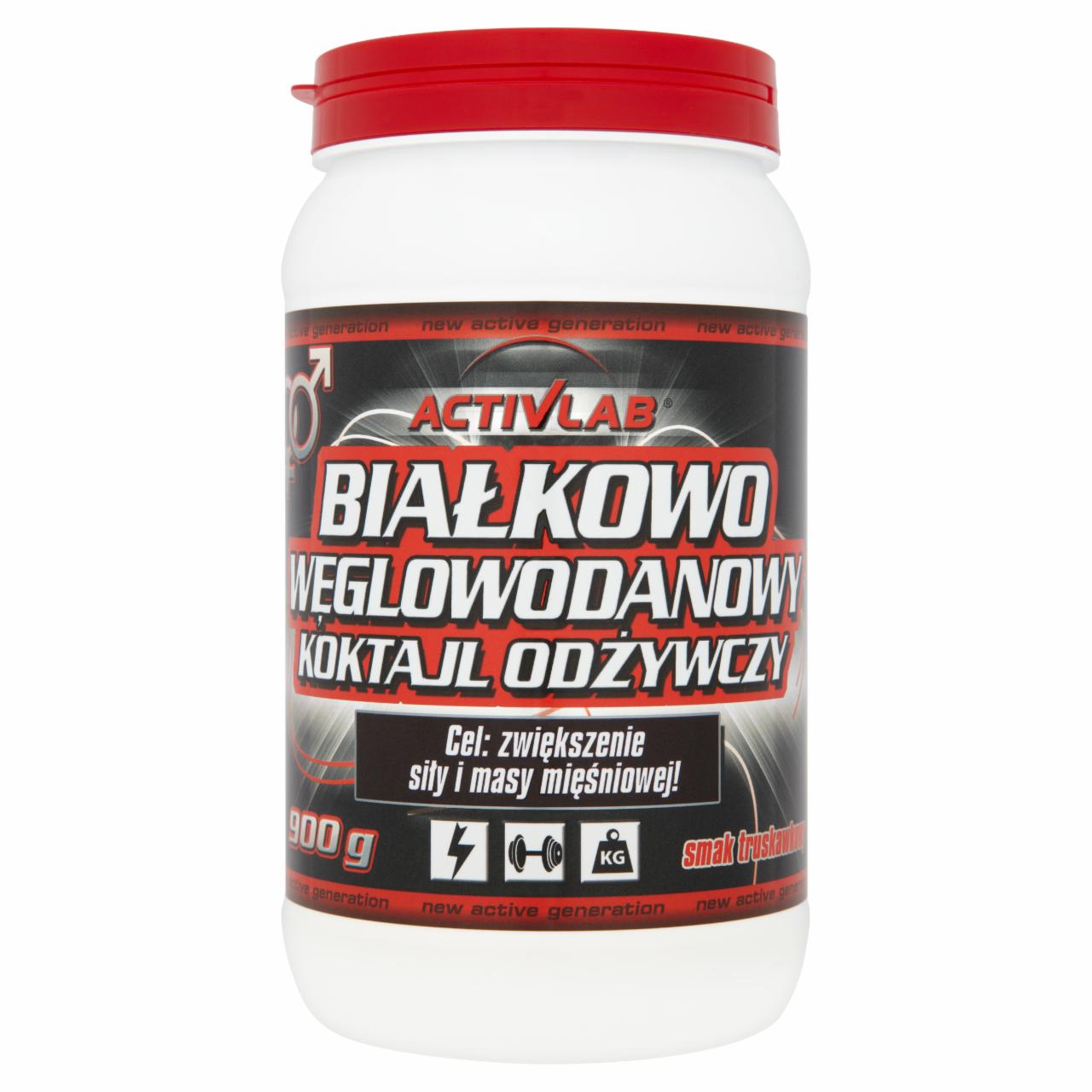 Zdjęcia - ActivLab Białkowo-węglowodanowy koktajl odżywczy smak truskawkowy 900 g