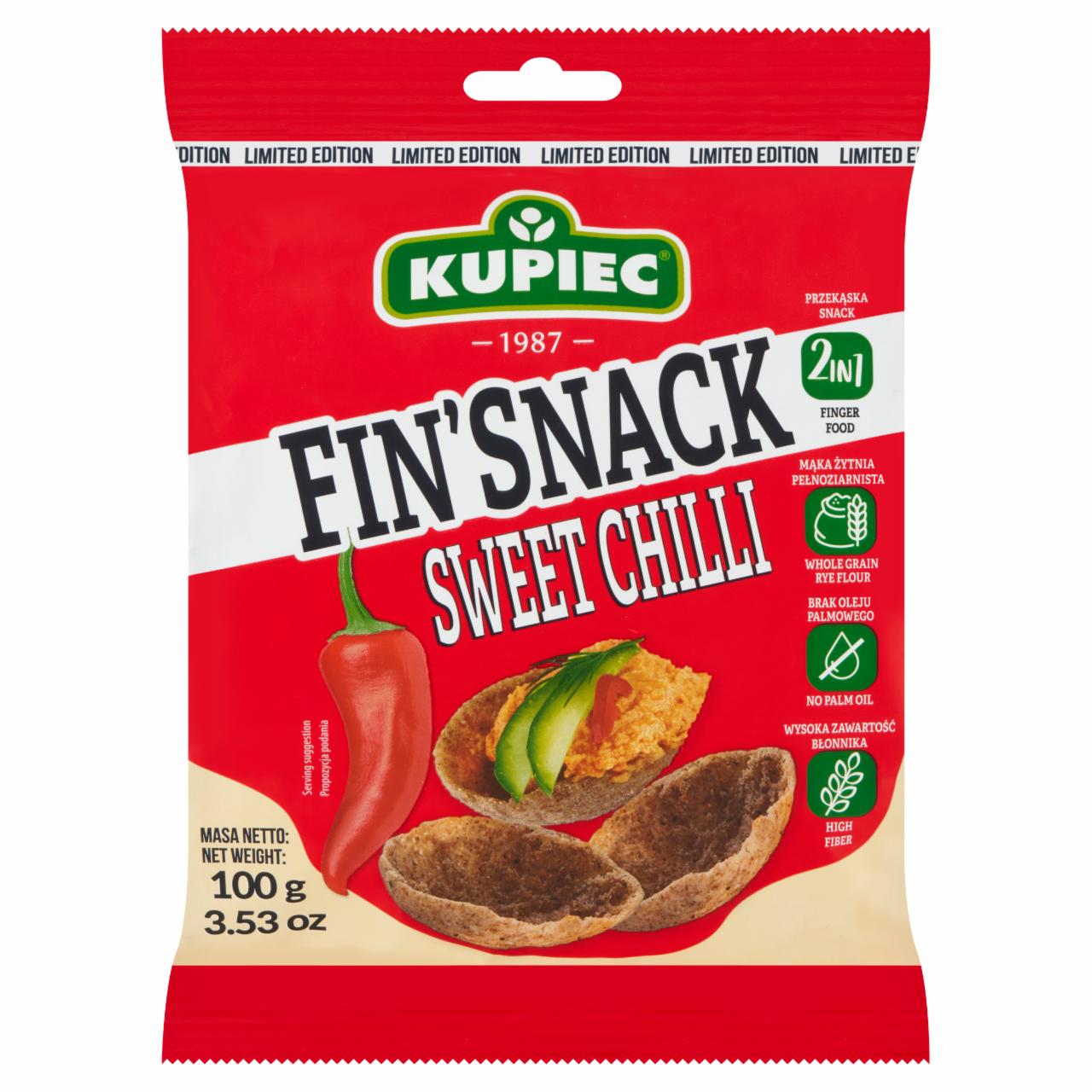 Zdjęcia - Kupiec Fin'Snack Snacki żytnie o smaku słodkiego chili 100 g