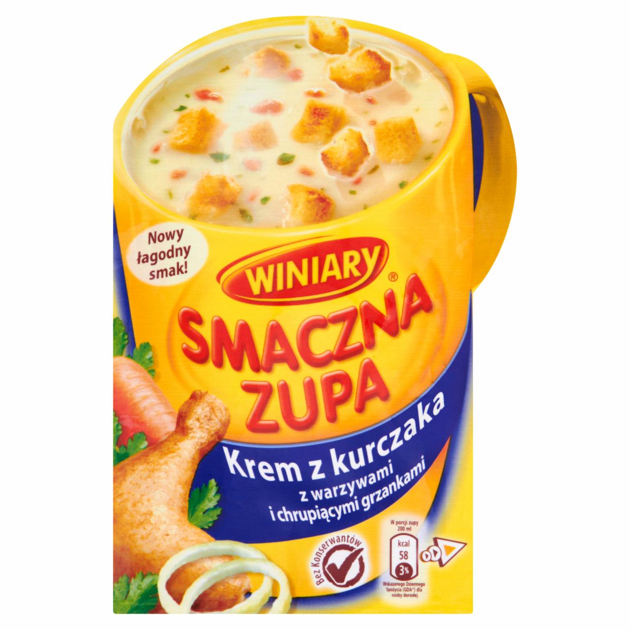 Zdjęcia - Winiary Smaczna Zupa Krem z kurczaka z warzywami i chrupiącymi grzankami 16 g