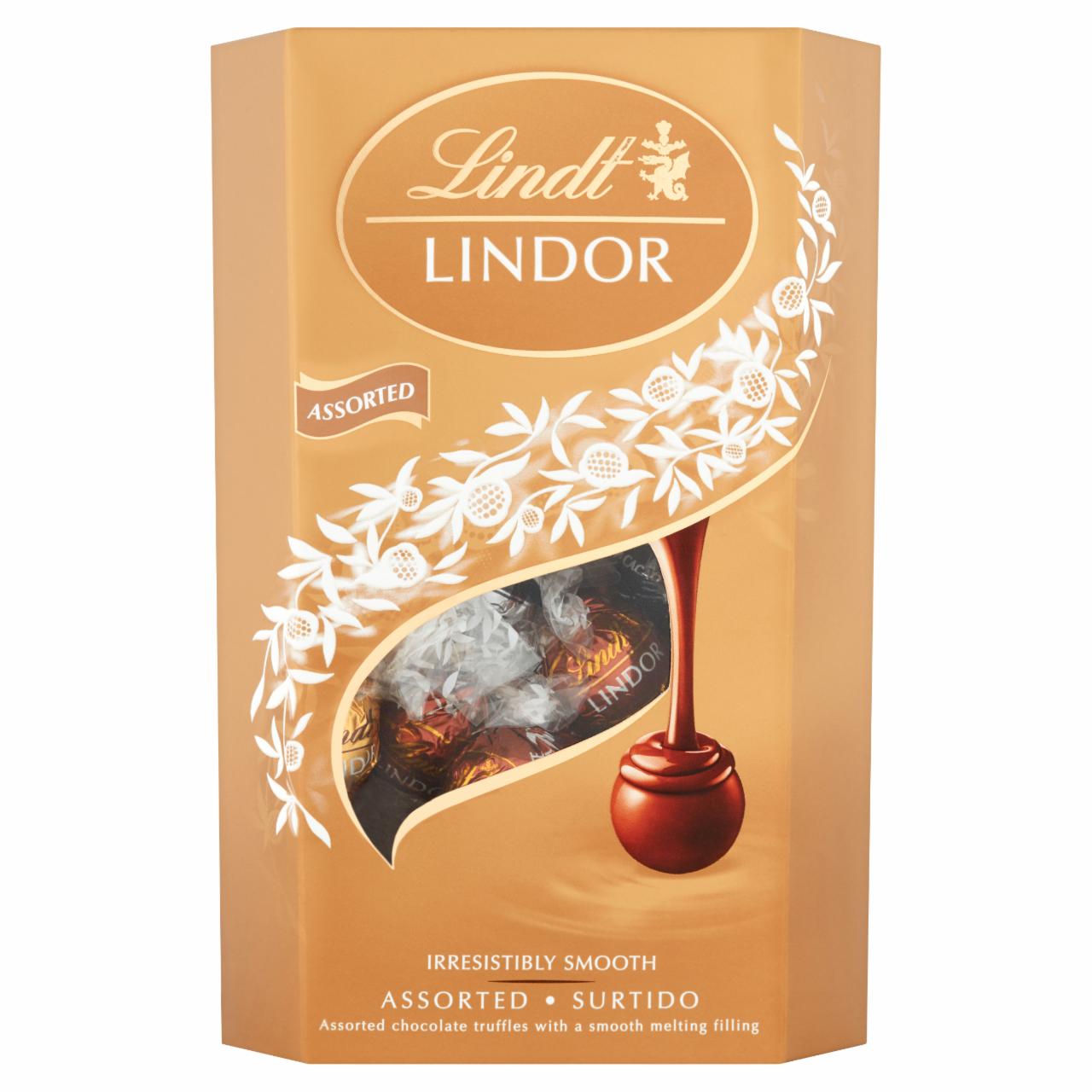 Zdjęcia - Lindt Lindor Pralinki z czekolady mlecznej gorzkiej i białej z nadzieniem 337 g