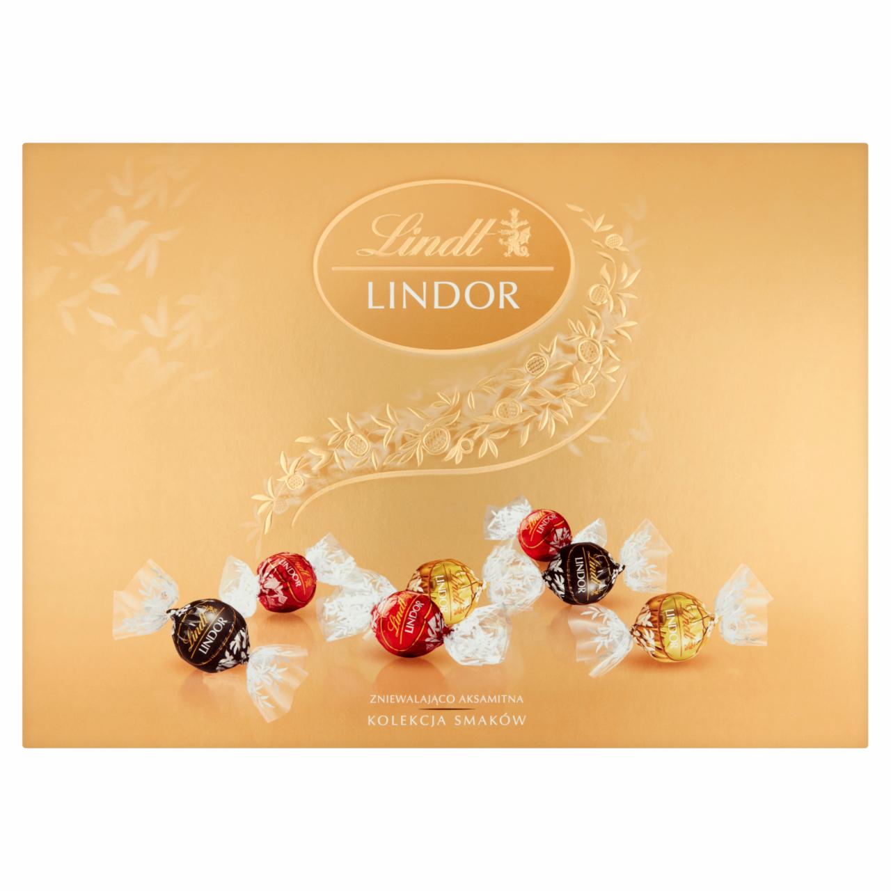 Zdjęcia - Lindt Lindor Pralinki z czekolady mlecznej białej i gorzkiej z nadzieniem 250 g