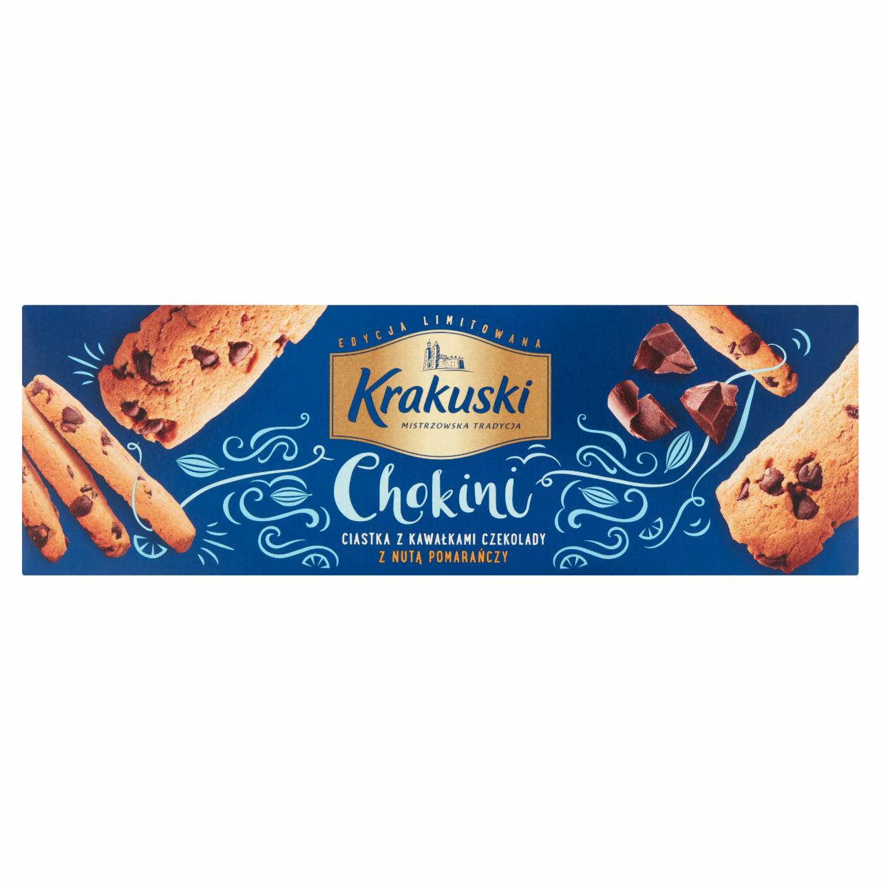 Zdjęcia - Krakuski Chokini Ciastka z kawałkami czekolady z nutą pomarańczy 125 g