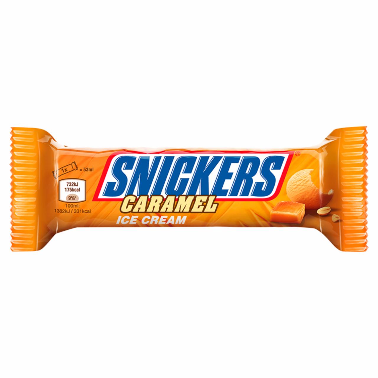 Zdjęcia - Snickers Caramel Lody z orzeszkami ziemnymi i miękkim karmelem w polewie kakaowej 53 ml