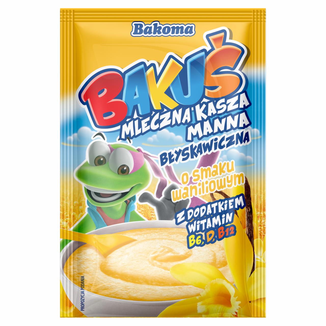 Zdjęcia - Bakoma Bakuś Mleczna kasza manna błyskawiczna o smaku waniliowym 50 g