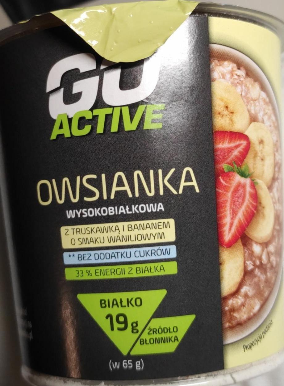 Zdjęcia - Owsianka wysokobiałkowa z truskawką i bananem o smaku waniliowym Go Active