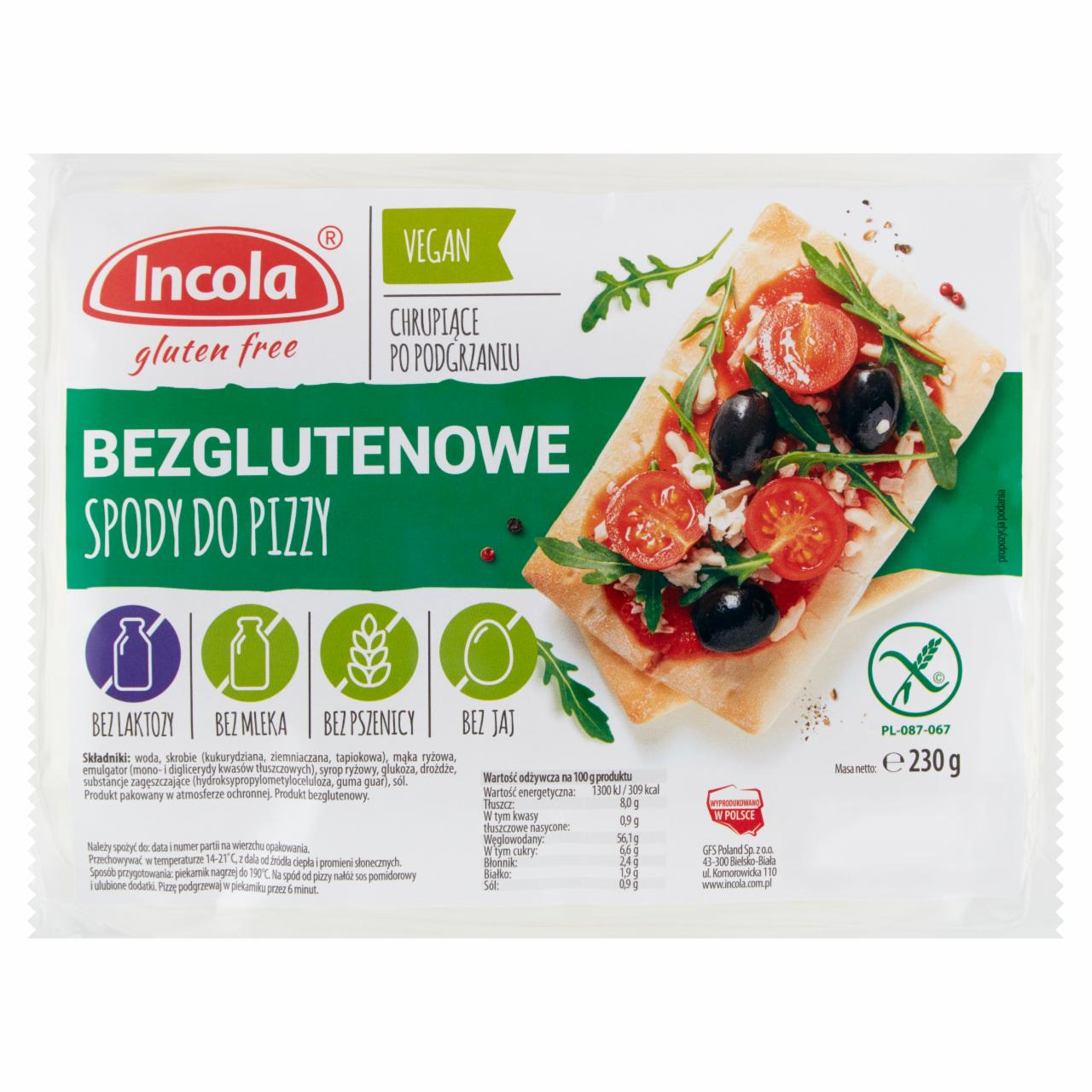 Zdjęcia - Incola Spody do pizzy bezglutenowe 230 g