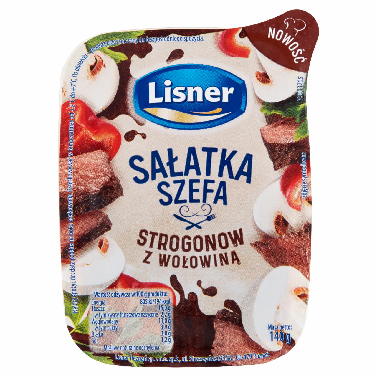 Zdjęcia - Lisner Sałatka szefa strogonow z wołowiną 140 g