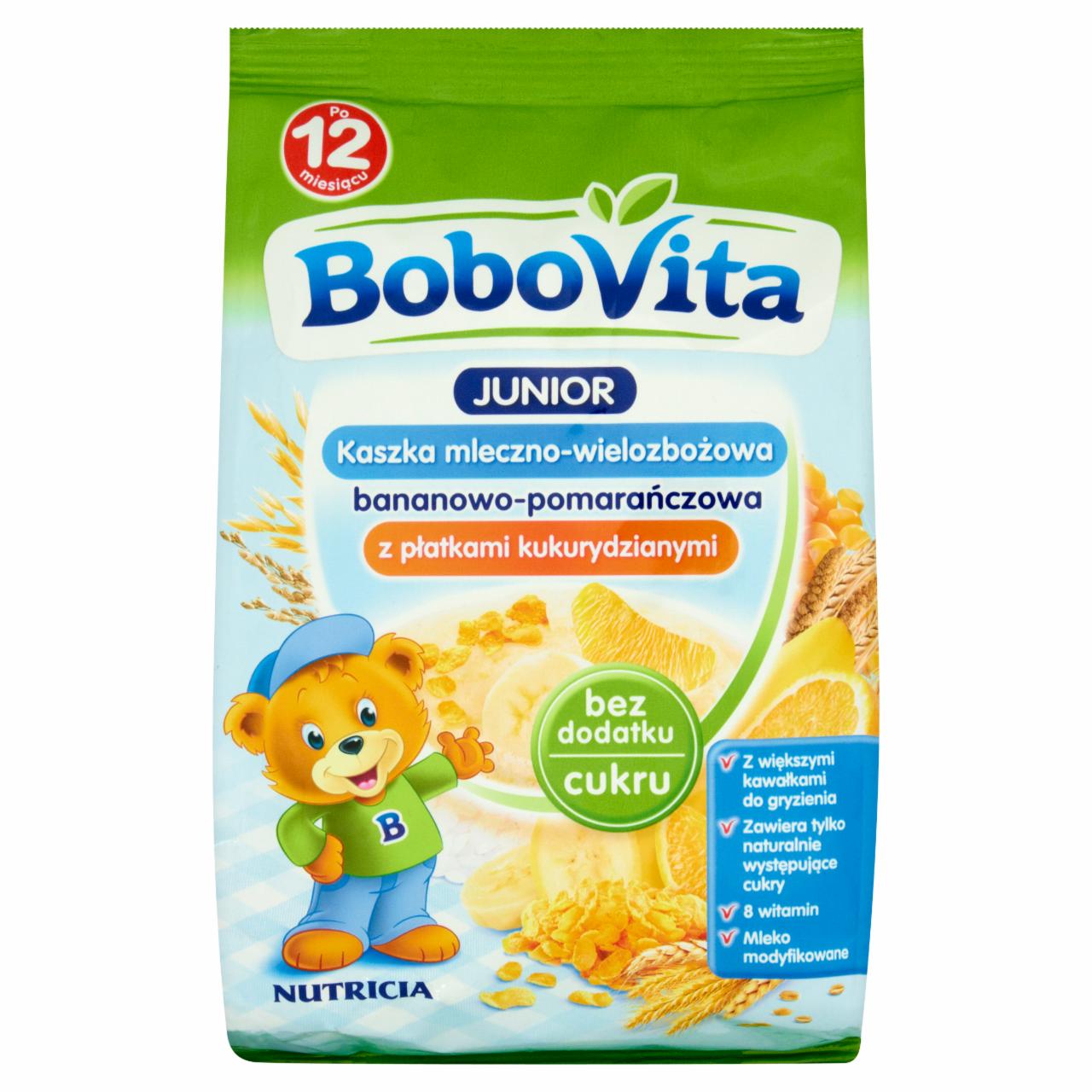 Zdjęcia - BoboVita Junior Kaszka mleczno-wielozbożowa bananowo-pomarańczowa po 12 miesiącu 230 g