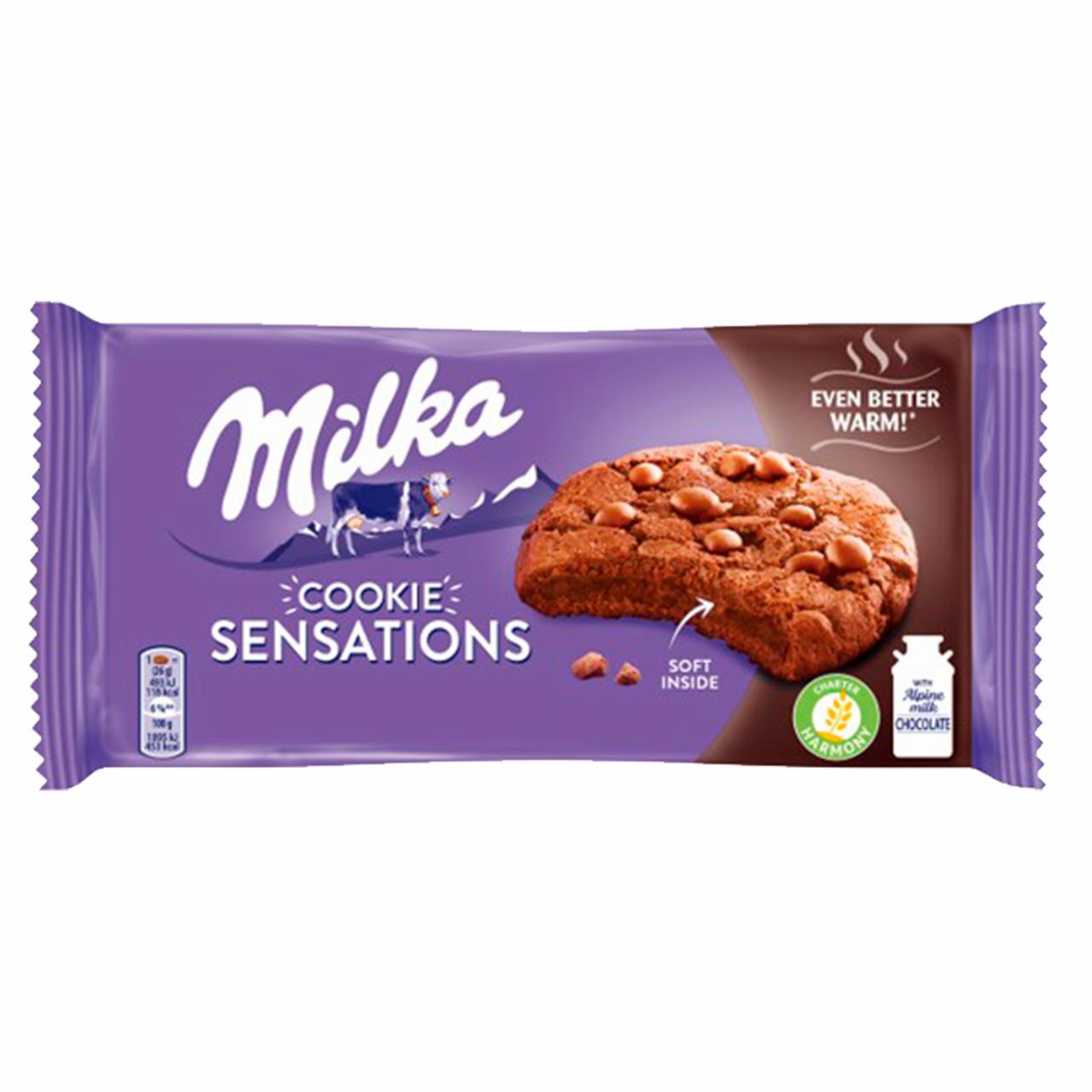 Zdjęcia - Sensations Cookies Ciastka kakaowe z miękkim środkiem i kawałkami czekolady mlecznej 156 g Milka