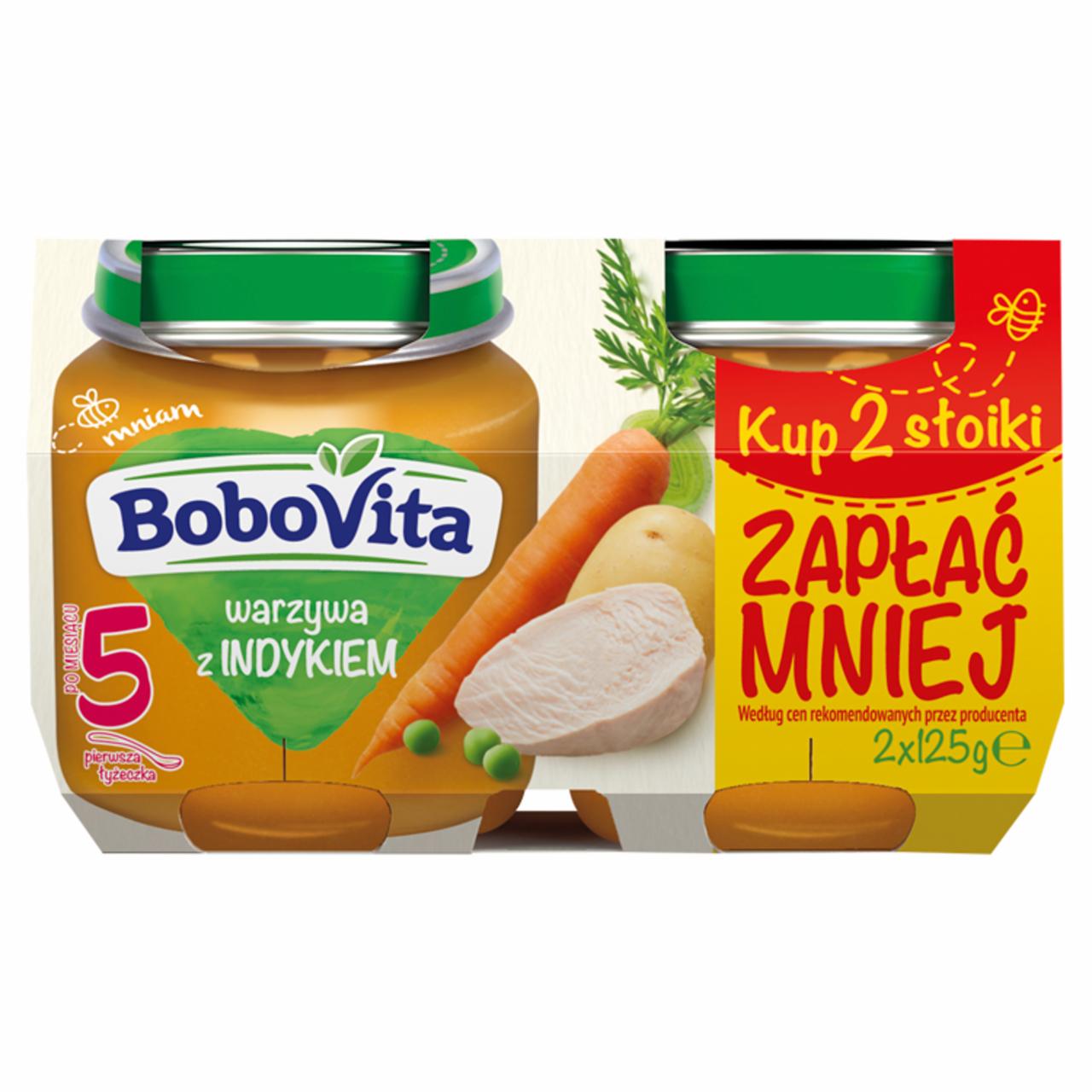 Zdjęcia - BoboVita Warzywa z indykiem po 5 miesiącu 2 x 125 g