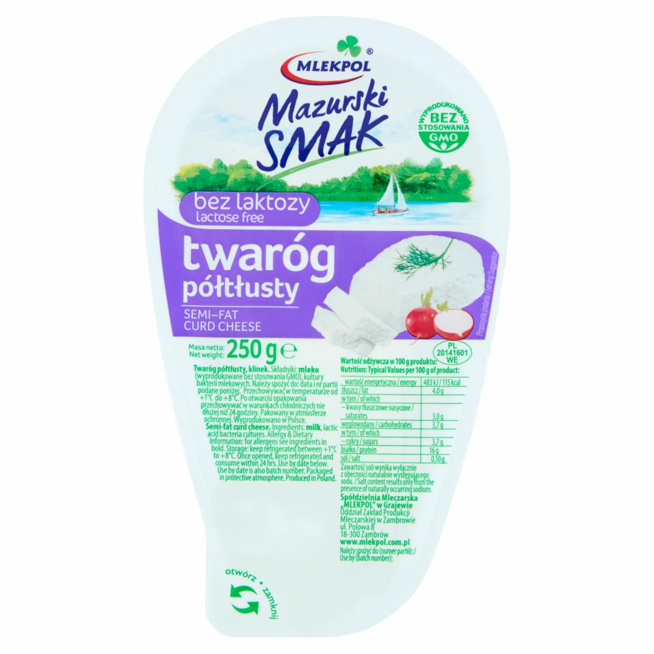 Zdjęcia - Mlekpol Mazurski Smak Twaróg półtłusty 250 g