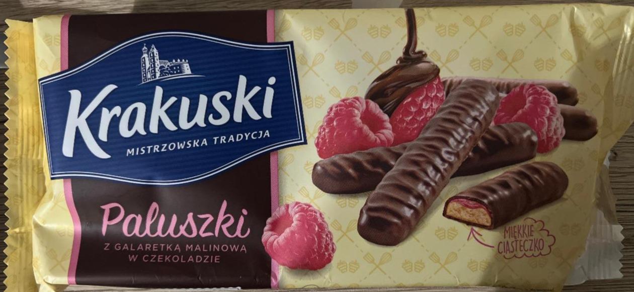 Zdjęcia - Paluszki z galaretką malinową w czekoladzie Krakuski