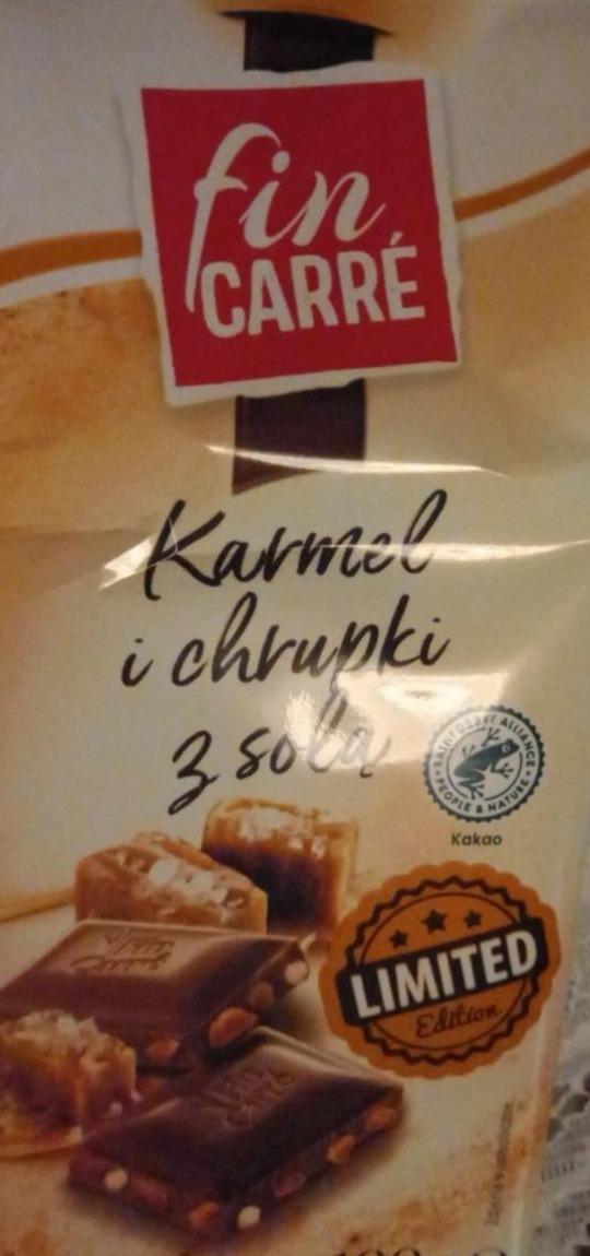 Zdjęcia - czekolada fin carre karmel i chrupki z solą lidl