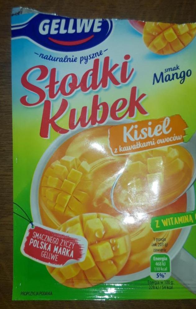 Zdjęcia - Słodki Kubek Kisiel z kawałkami owoców smak Mango Gellwe