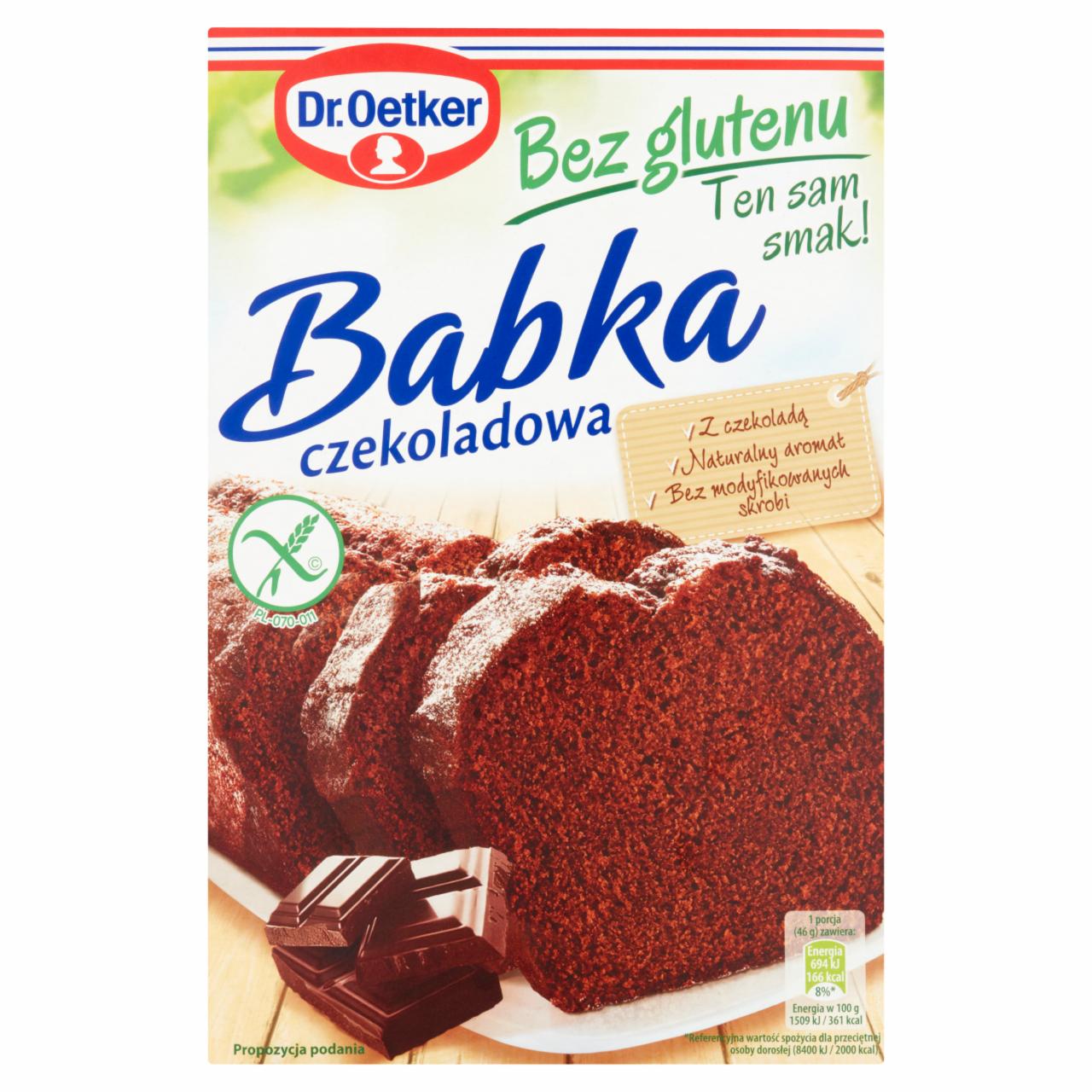 Zdjęcia - Dr. Oetker Babka bez glutenu czekoladowa 393 g