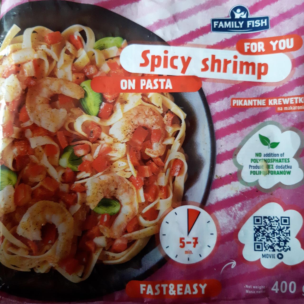 Zdjęcia - Family Fish Pikantne krewetki na makaronie 400 g