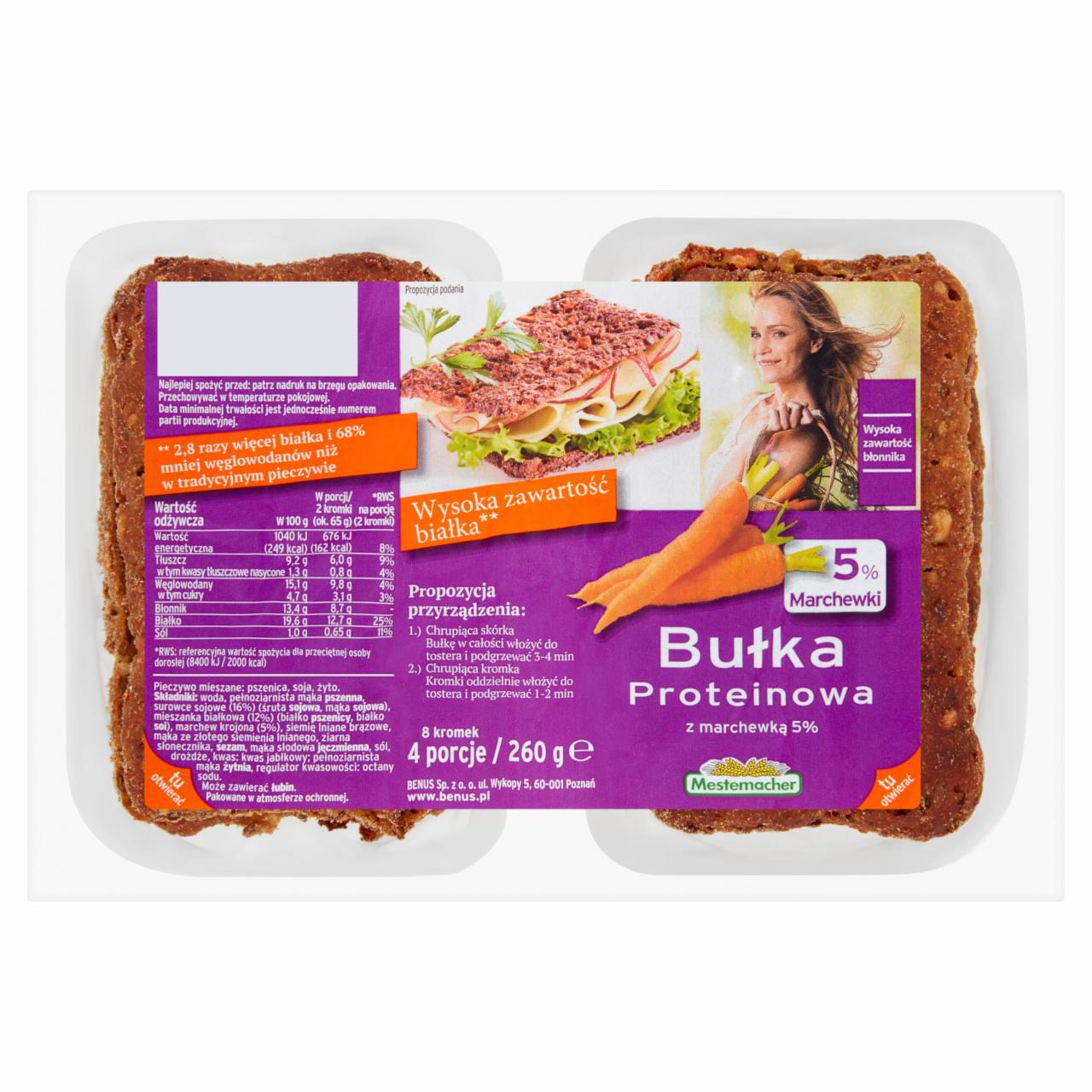 Zdjęcia - Mestemacher Bułka proteinowa z marchewką 5% 260 g