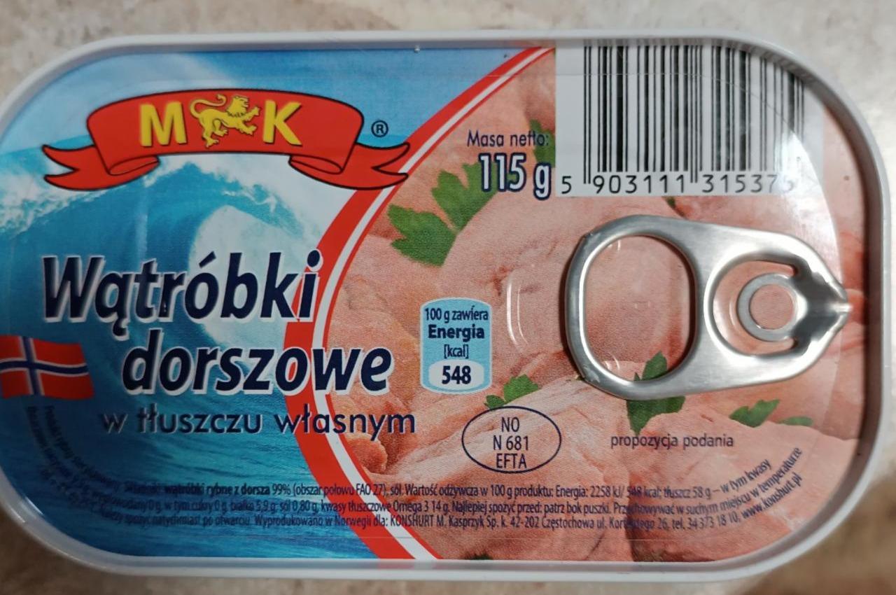 Zdjęcia - MK Wątróbki dorszowe w tłusczu własnym 115 g