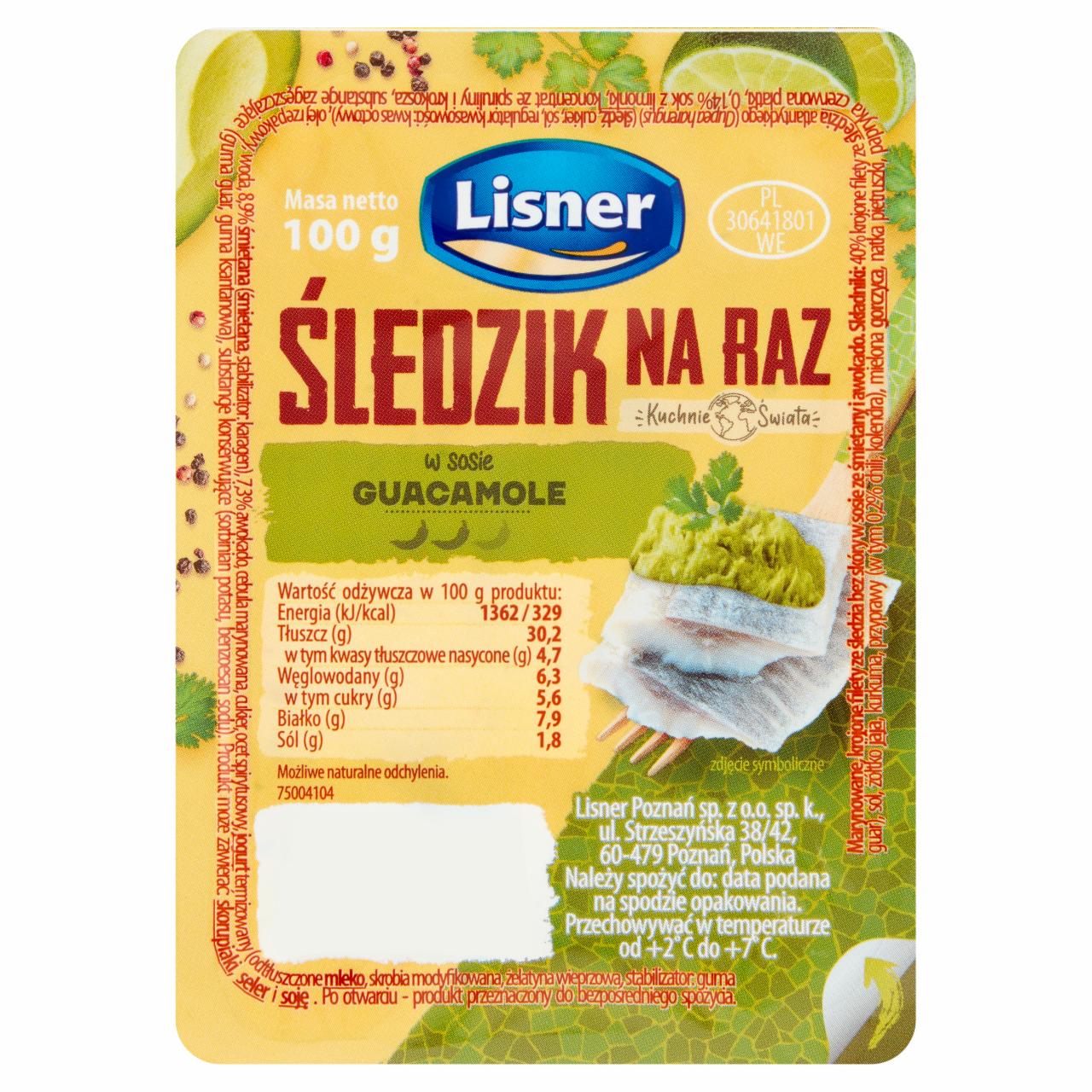 Zdjęcia - Lisner Śledzik na raz w sosie guacamole 100 g