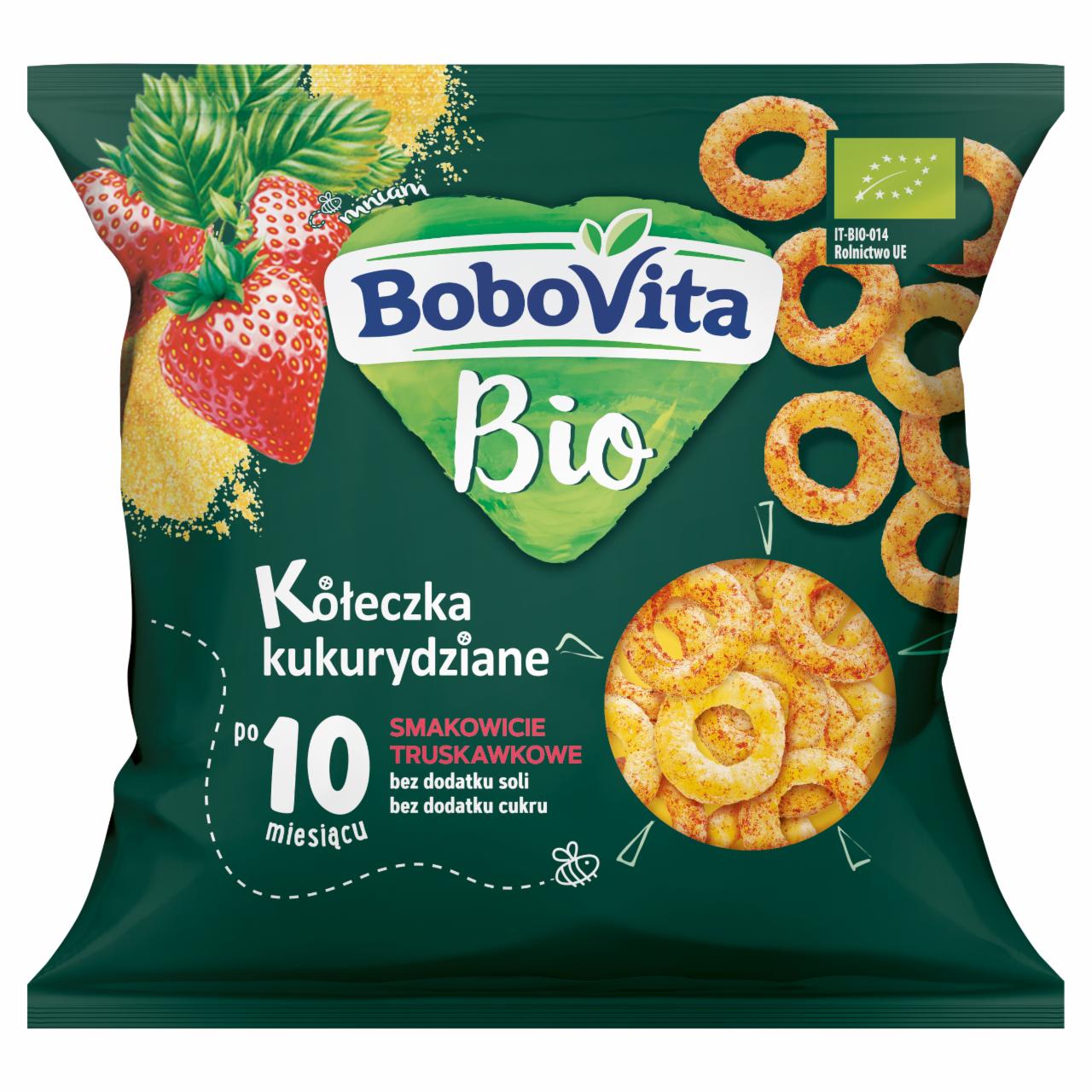 Zdjęcia - BoboVita Bio Kółeczka kukurydziane smakowicie truskawkowe po 10 miesiącu 20 g