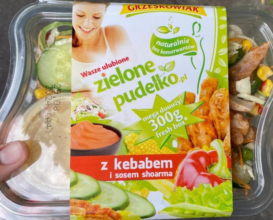 Zdjęcia - Zielone pudełko z kebabem i sosem shoarma Grześkowiak