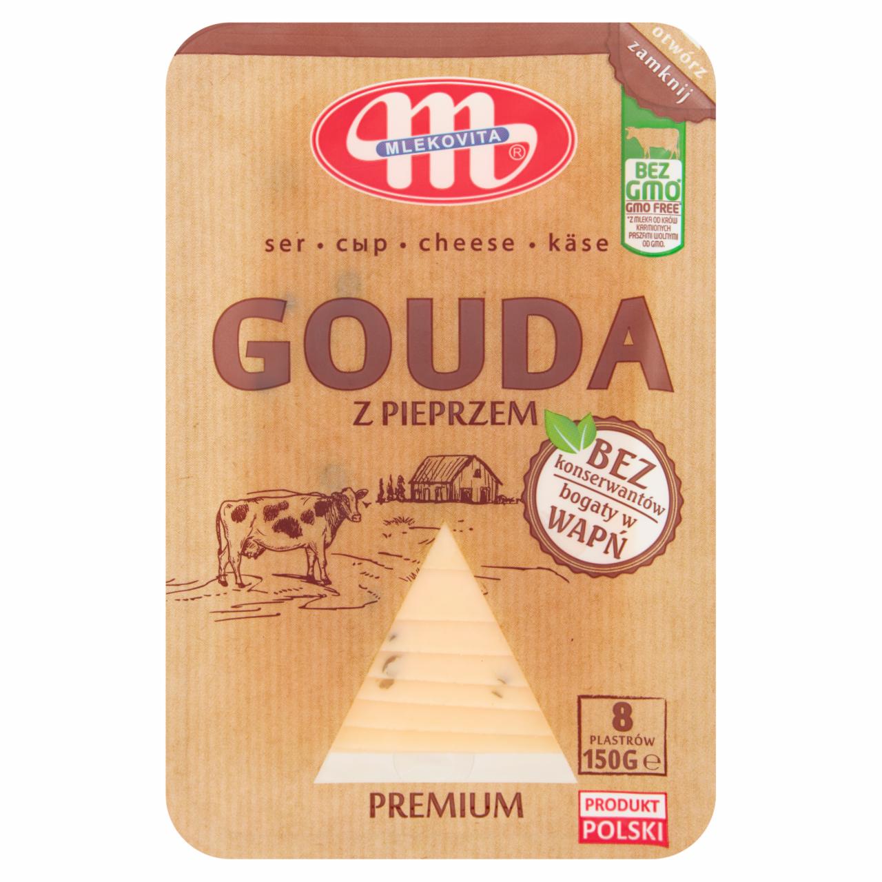 Zdjęcia - Mlekovita Ser gouda z pieprzem premium 150 g