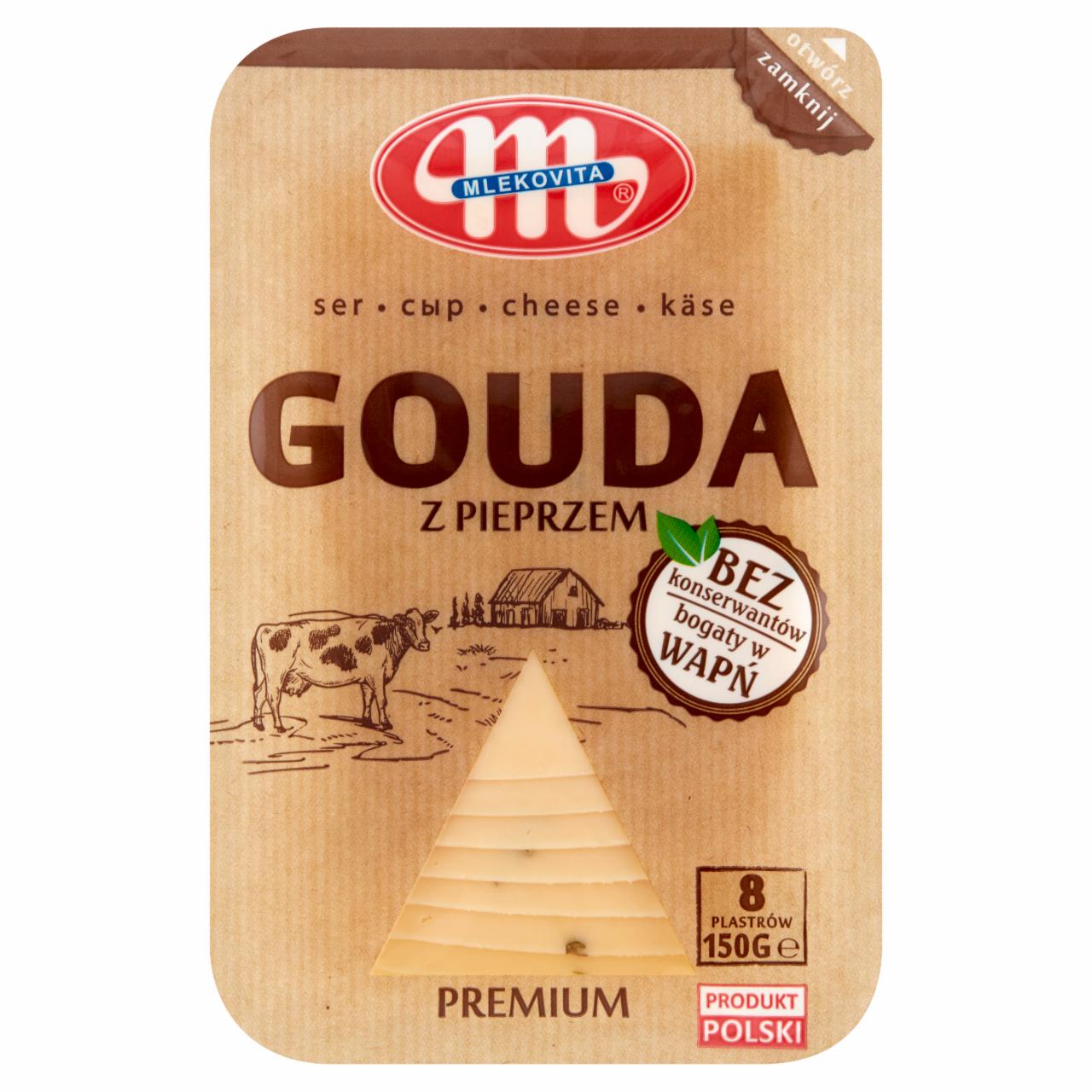 Zdjęcia - Mlekovita Ser gouda z pieprzem premium 150 g