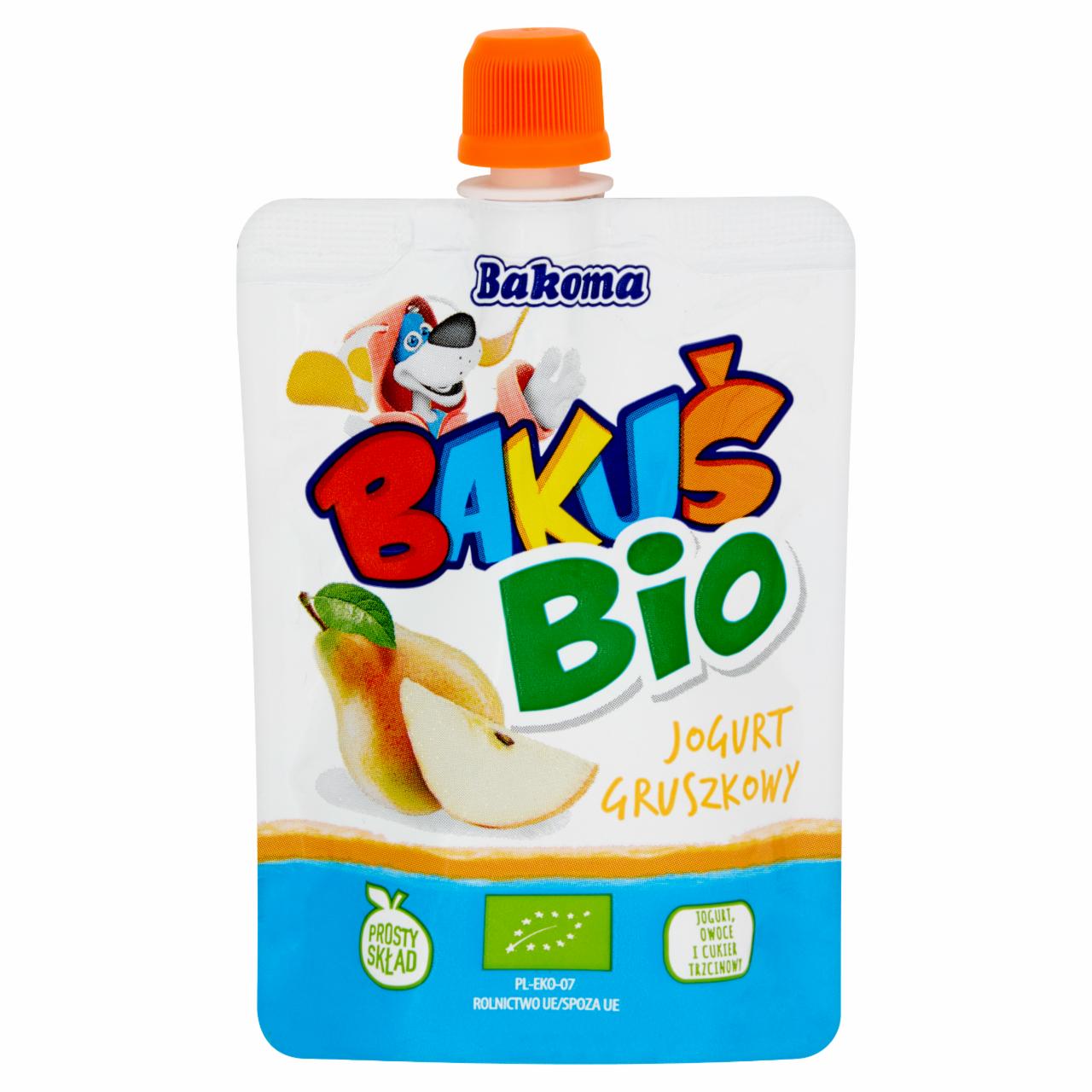 Zdjęcia - Bakoma Bakuś BIO Jogurt gruszkowy 80 g