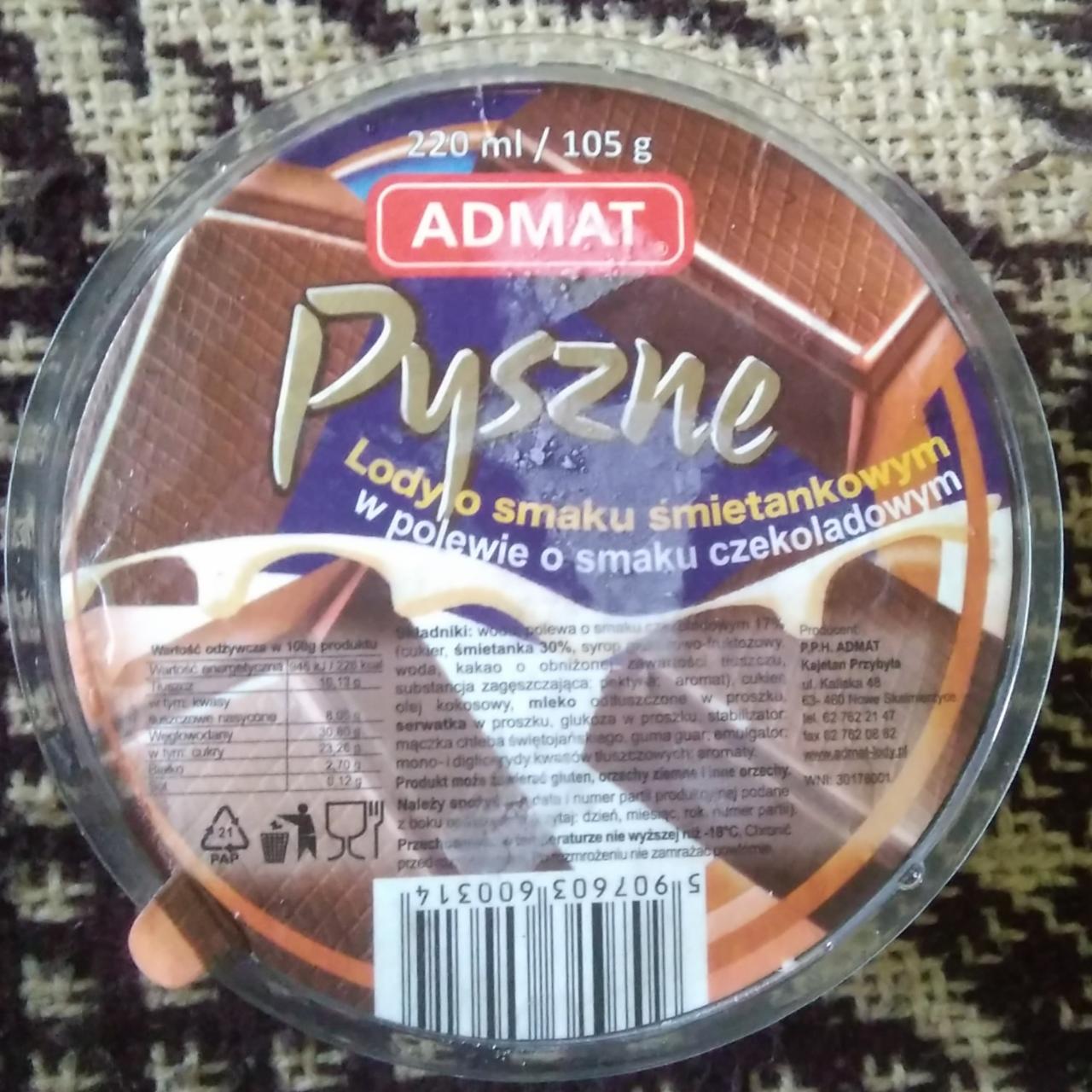 Zdjęcia - Lody admat pyszne czekoladowa polewa