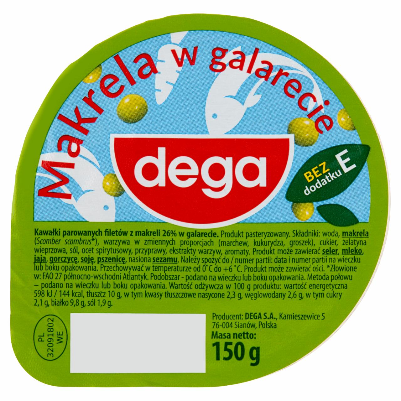 Zdjęcia - Dega Makrela w galarecie 150 g