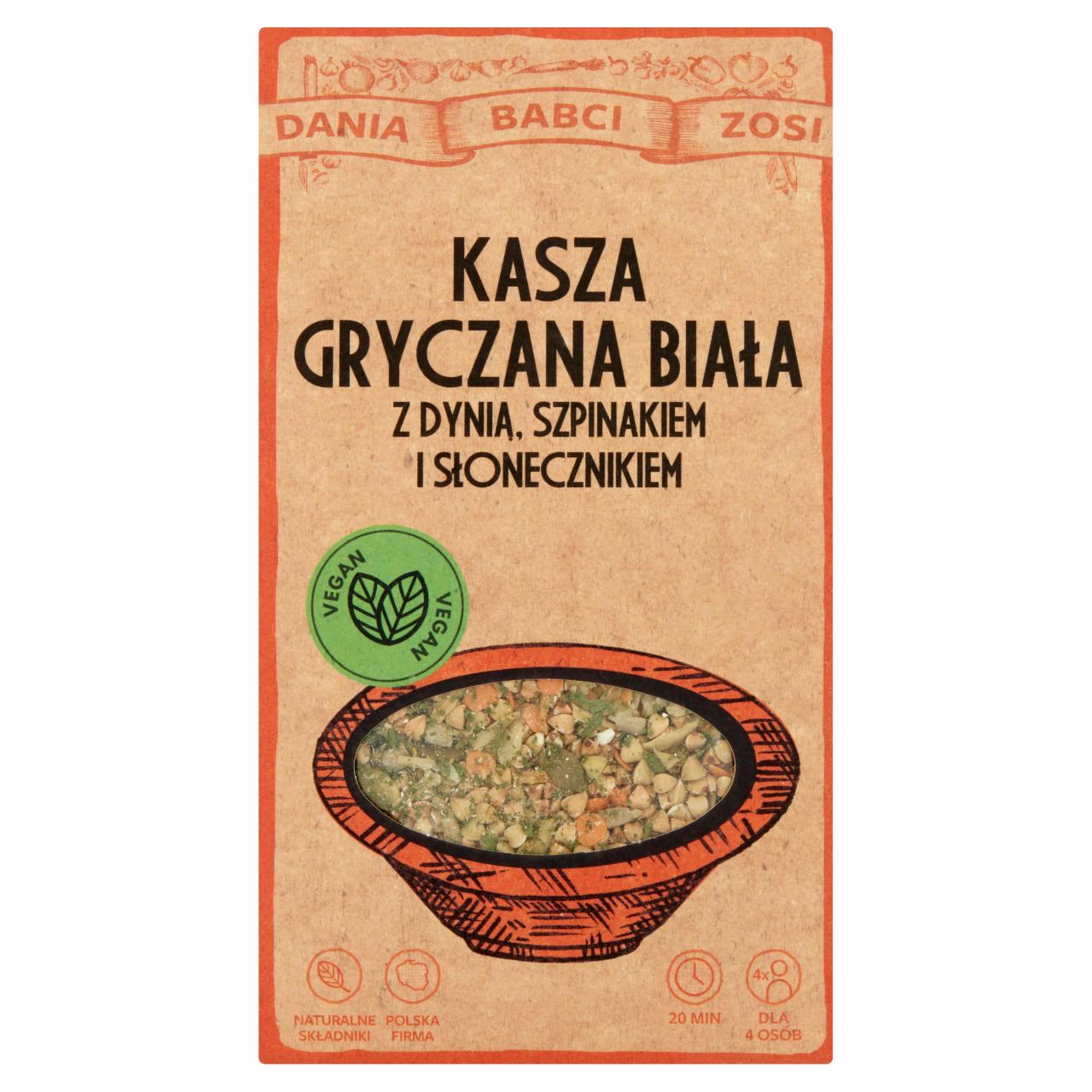 Zdjęcia - Dania Babci Zosi Kasza gryczana z dynią szpinakiem i słonecznikiem 250 g (2 x 125 g)