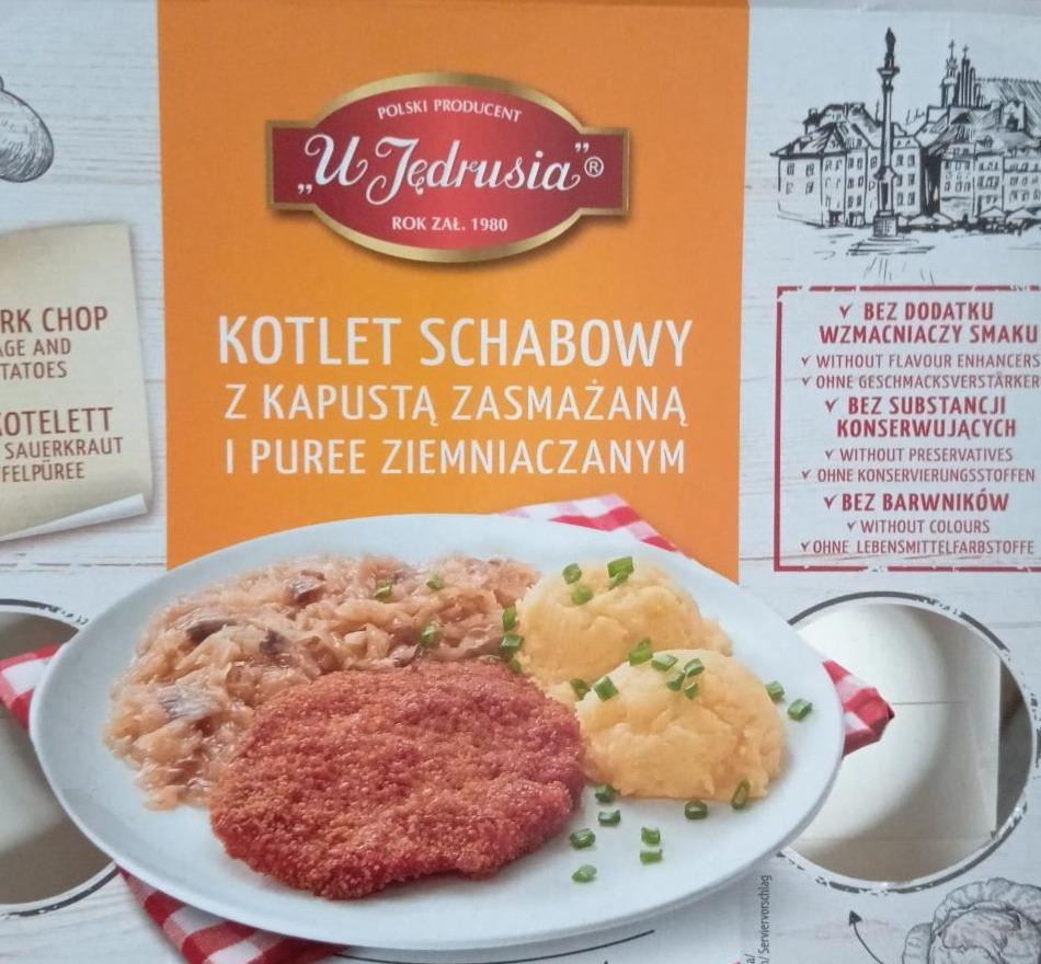 Zdjęcia - Kotlet schabowy z kapustą zasmażaną i puree ziemniaczanym U Jędrusia