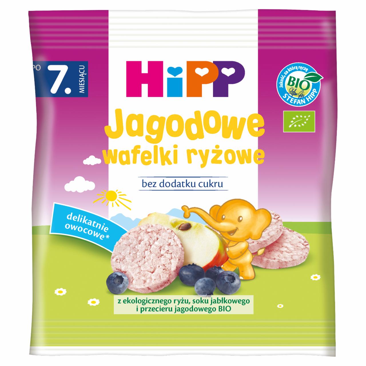 Zdjęcia - HiPP BIO Jagodowe wafelki ryżowe po 7. miesiącu 30 g