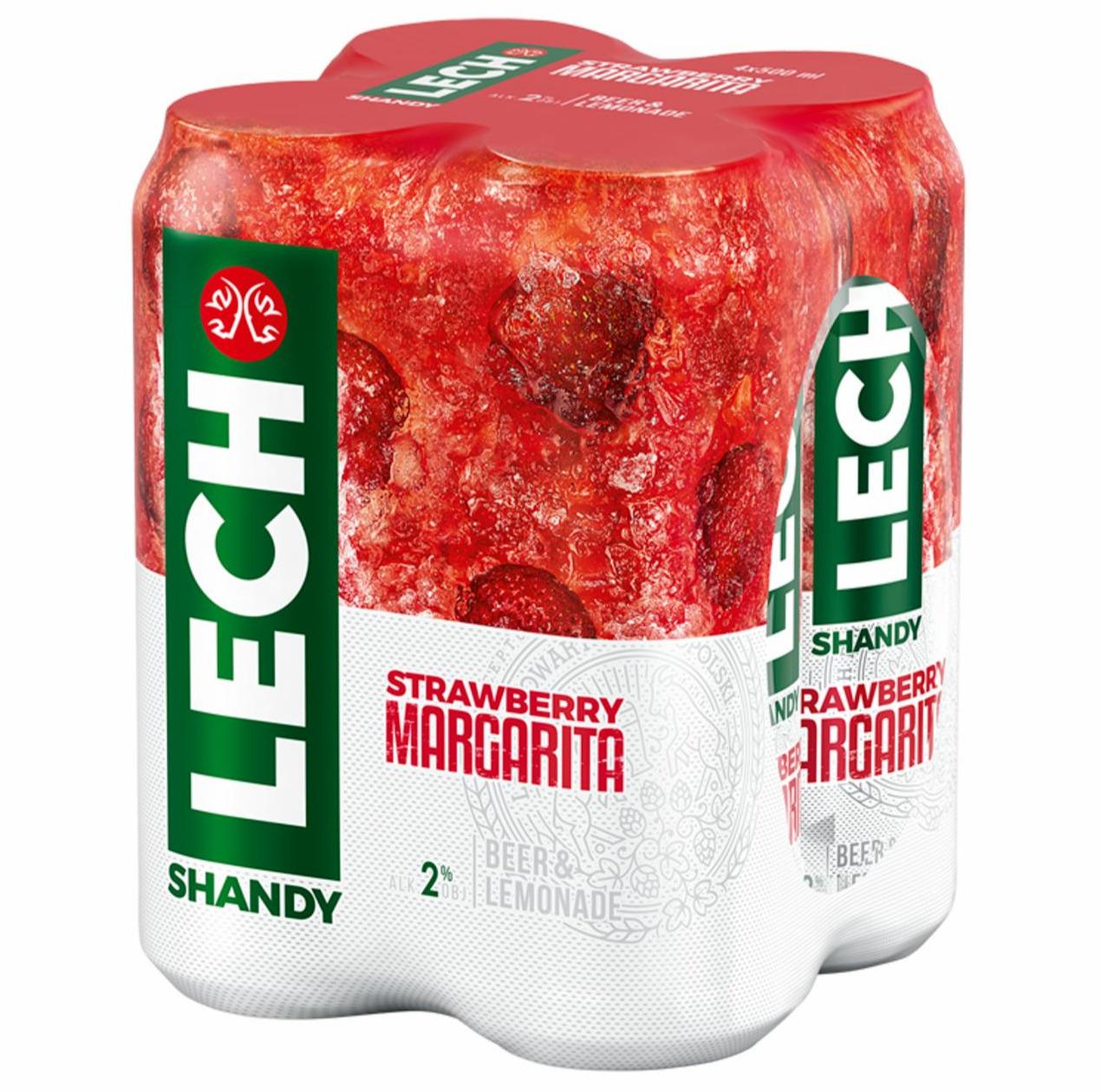 Zdjęcia - Lech Shandy Strawberry Margarita Piwo z lemoniadą 4 x 500 ml