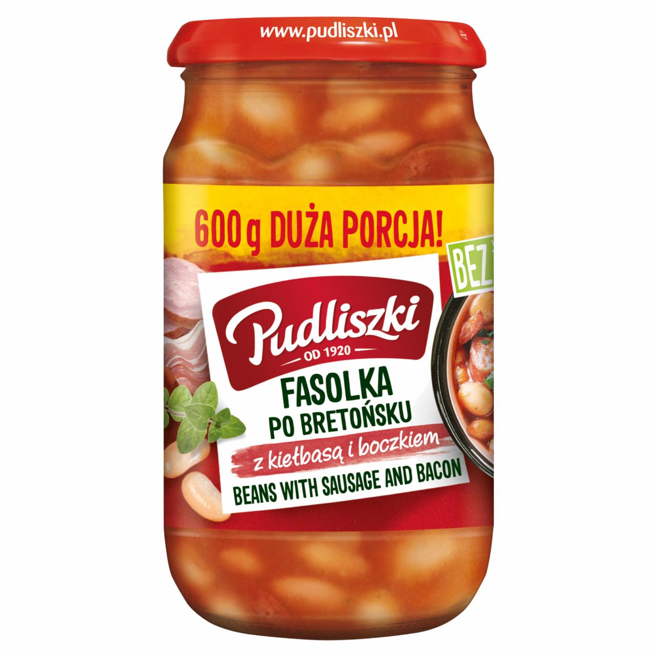 Zdjęcia - Pudliszki Fasolka po bretońsku z kiełbasą i boczkiem 600 g