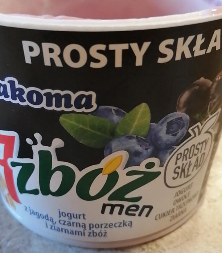 Zdjęcia - 7 zbóż men Jogurt z jagodą czarną porzeczką i ziarnami zbóż Bakoma