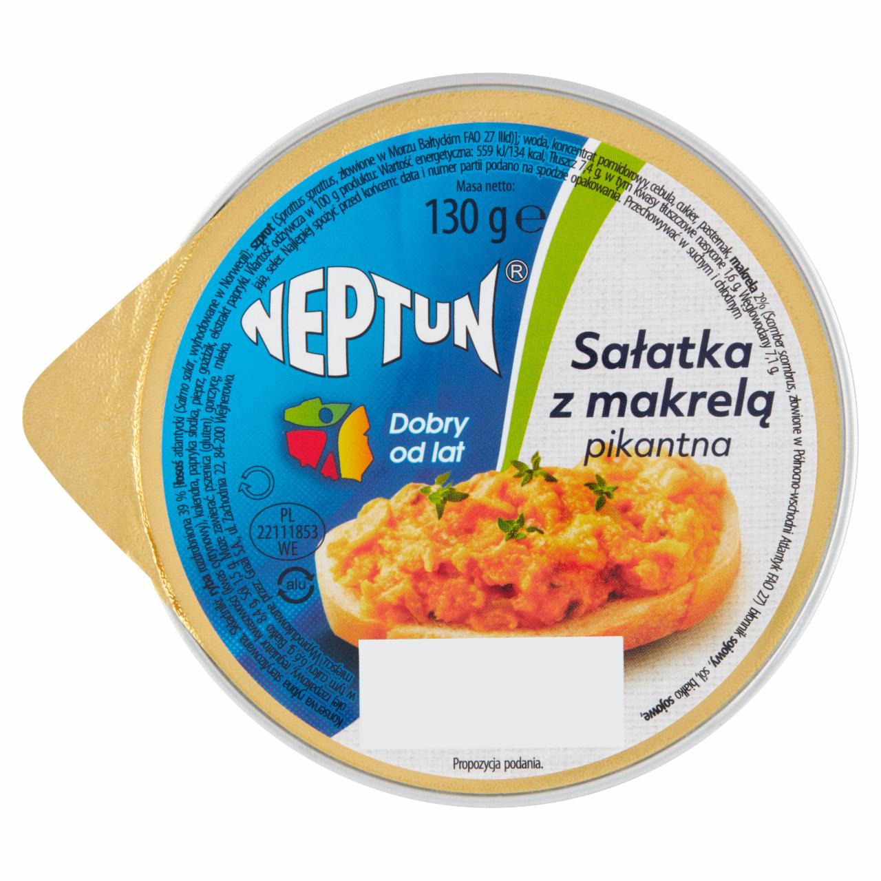 Zdjęcia - Sałatka z makrelą pikantna 130 g Neptun