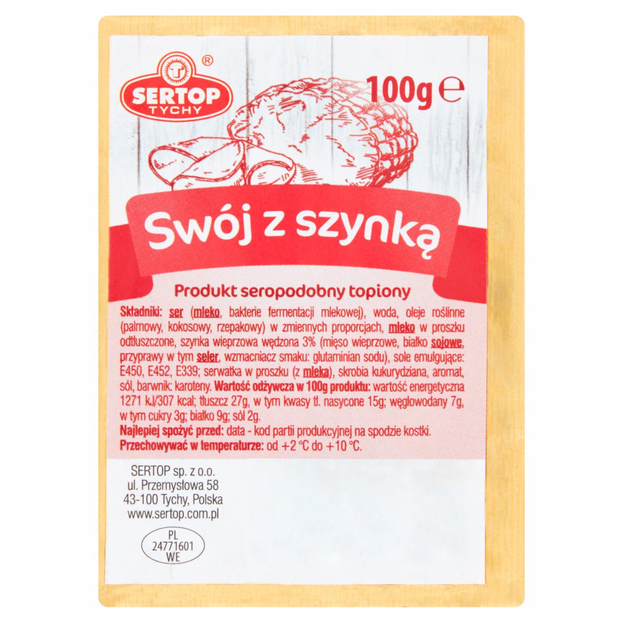 Zdjęcia - Sertop Tychy Produkt seropodobny topiony swój z szynką 100 g