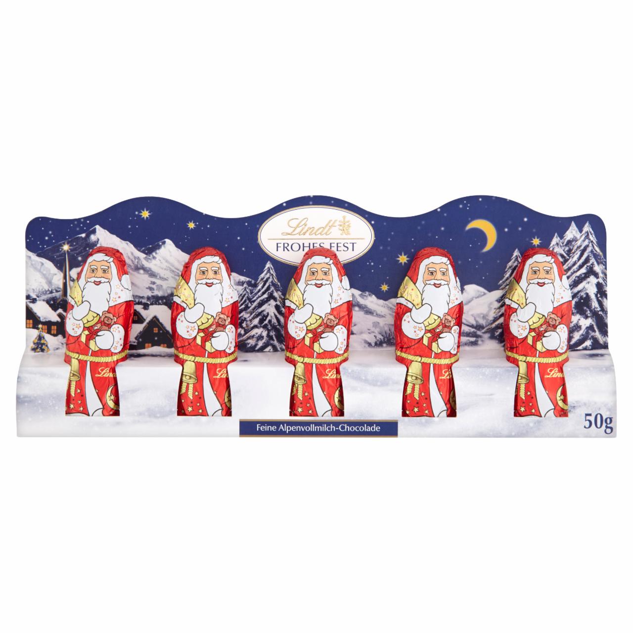 Zdjęcia - Lindt Mini Mikołaje Czekolada mleczna 50 g (5 sztuk)