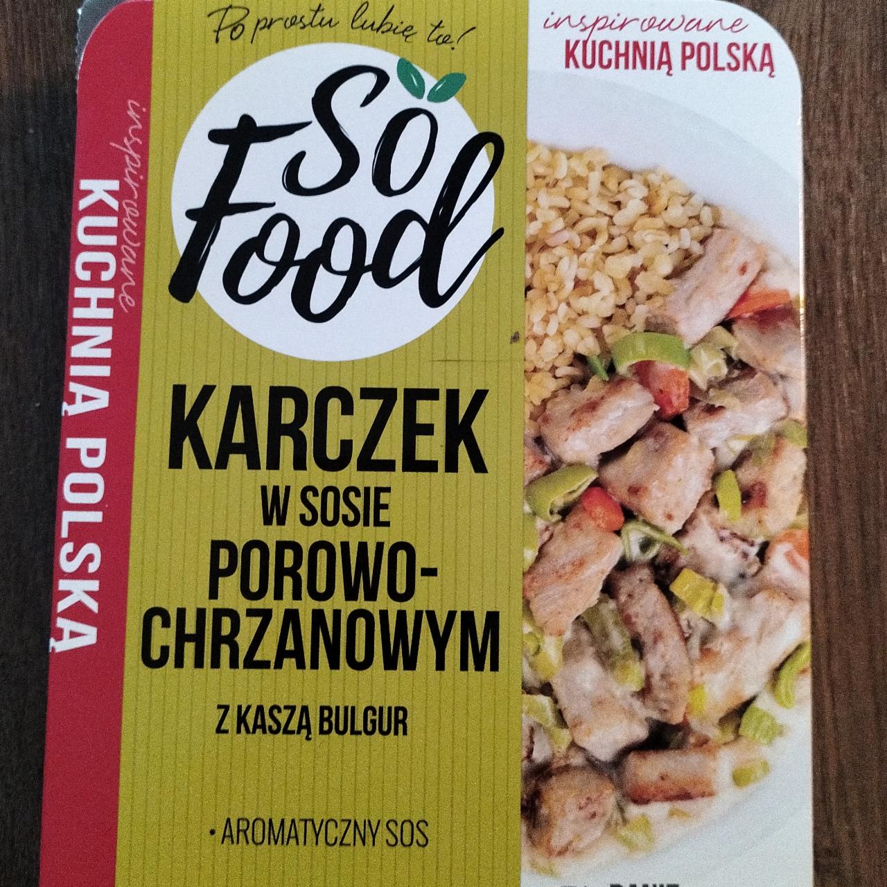 Zdjęcia - Karczek w sosie porowo-chrzanowym z kaszą bulgur So Food