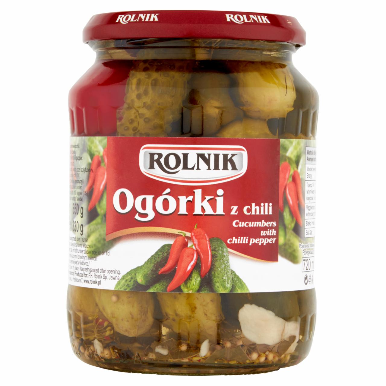 Zdjęcia - Rolnik Ogórki z chili 650 g