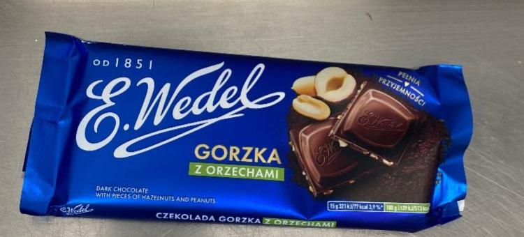 Zdjęcia - E. Wedel Czekolada gorzka z orzechami 90 g