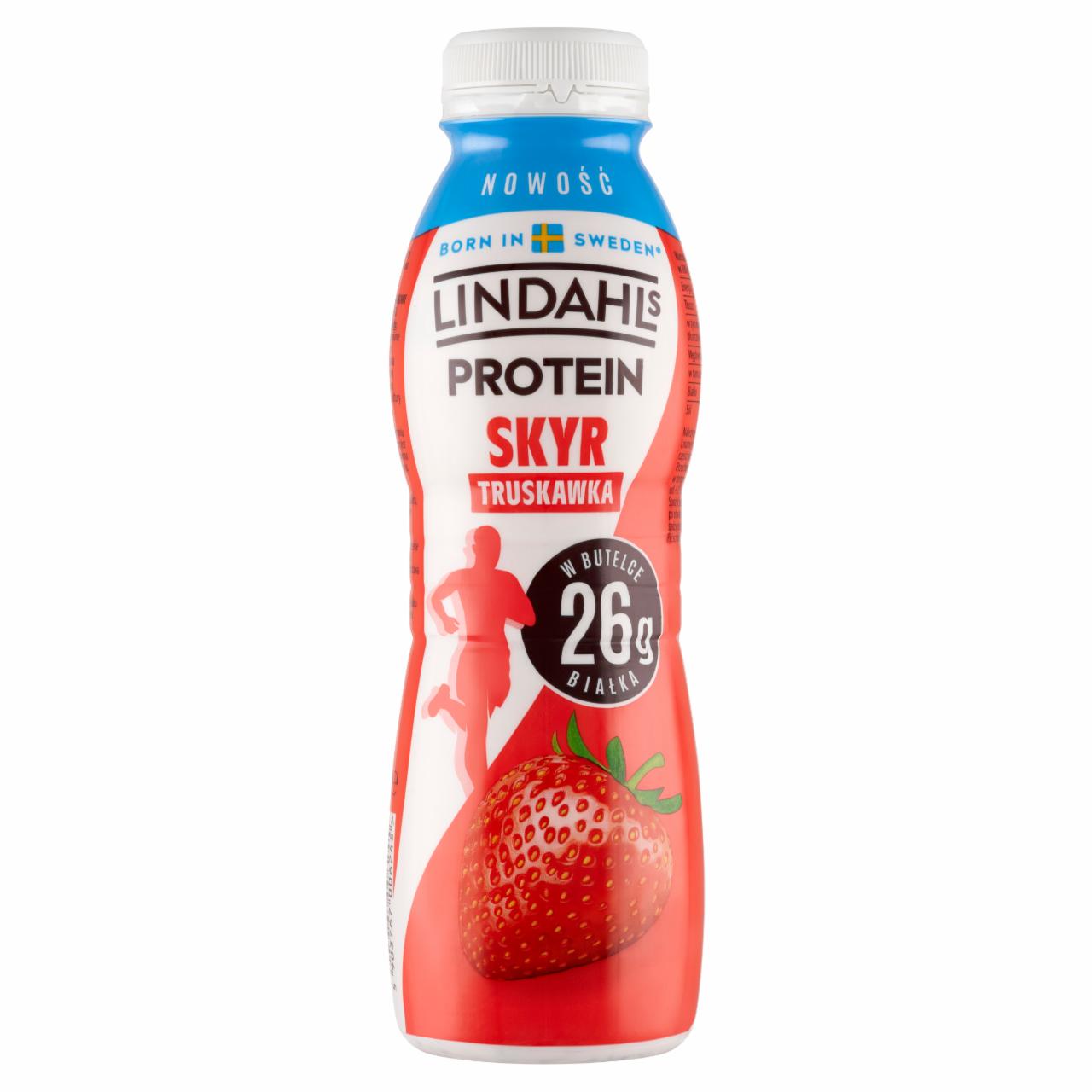 Zdjęcia - Lindahls Protein Jogurt pitny skyr truskawka 350 g