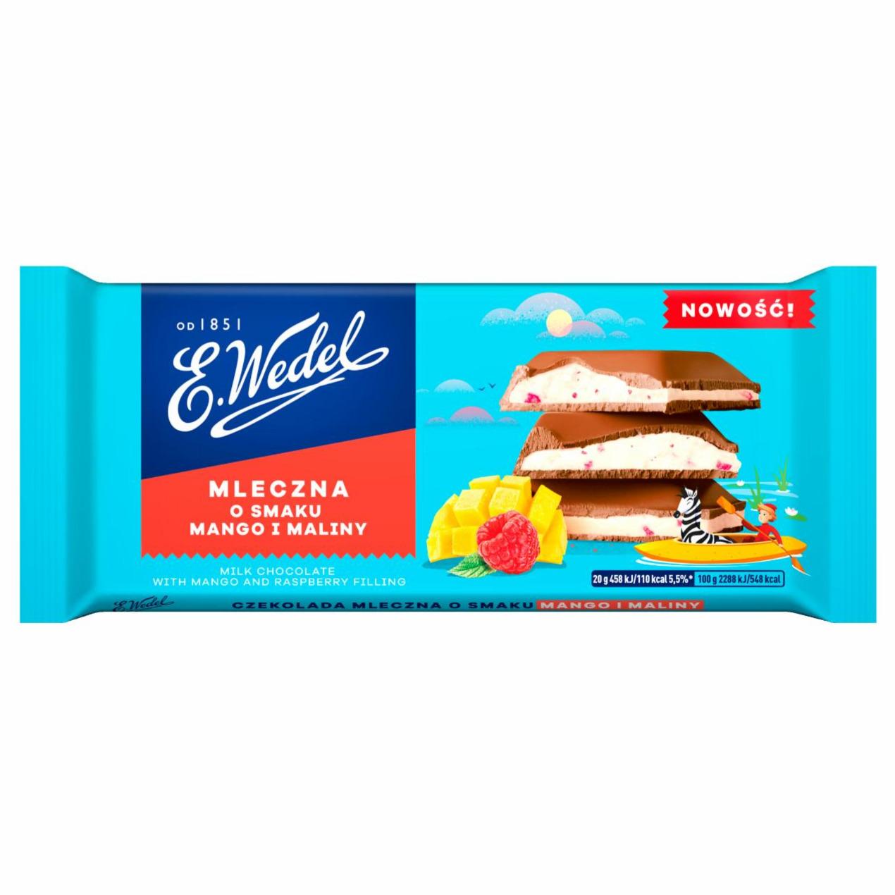 Zdjęcia - E. Wedel Czekolada mleczna o smaku mango i maliny 100 g