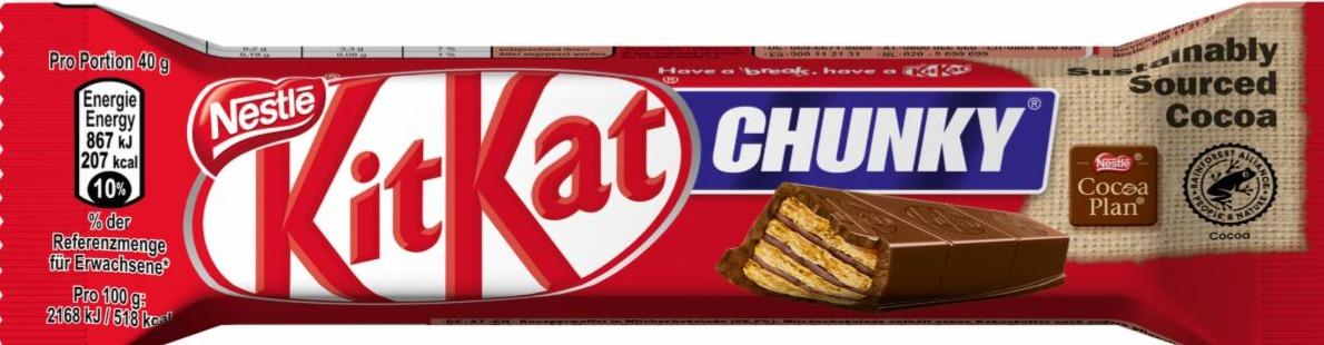 Zdjęcia - KitKat Chunky Paluszek waflowy w mlecznej czekoladzie 40 g