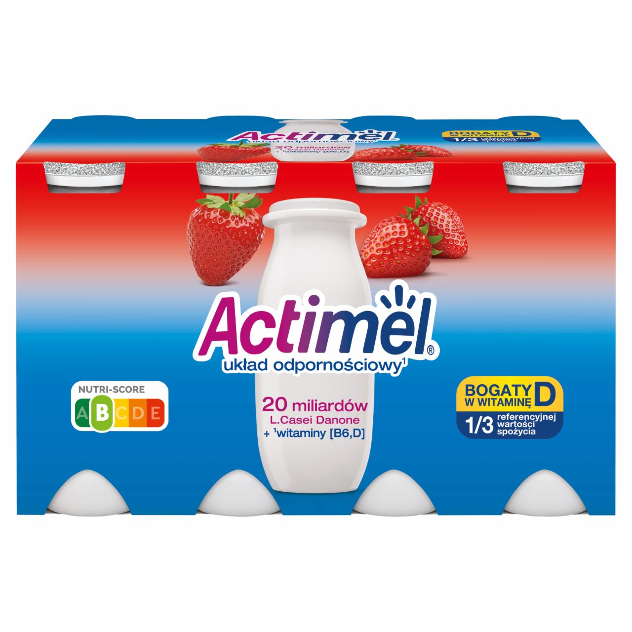 Zdjęcia - Actimel Napój jogurtowy o smaku truskawkowym 800 g (8 x 100 g)