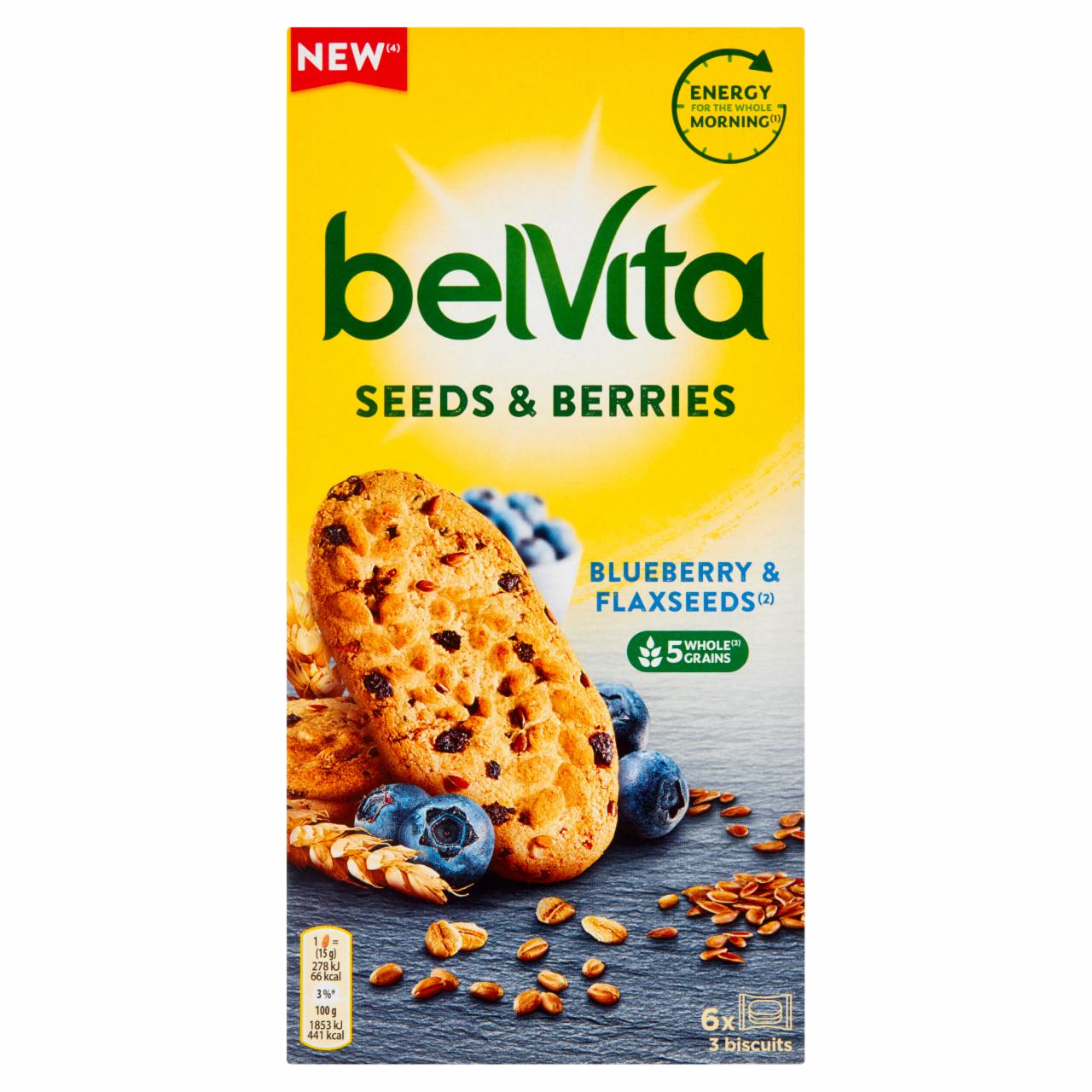 Zdjęcia - belVita Ciastka zbożowe z nasionami lnu i jagodami 270 g (6 x 45 g)