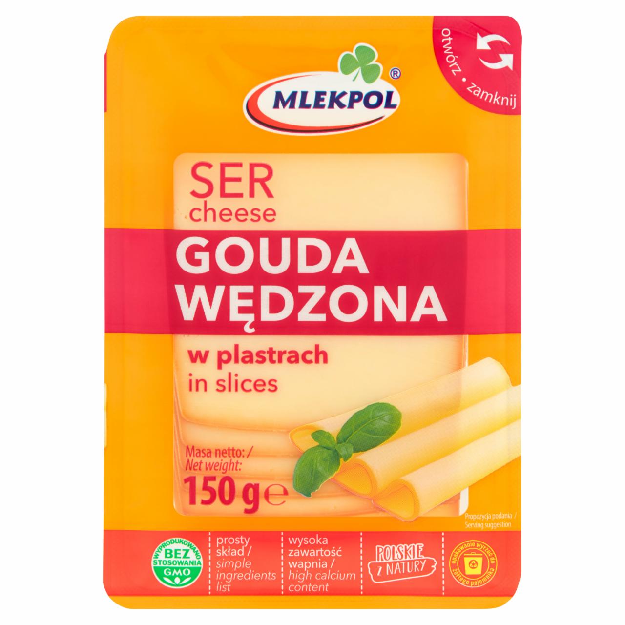 Zdjęcia - Mlekpol Ser gouda wędzona w plastrach 150 g