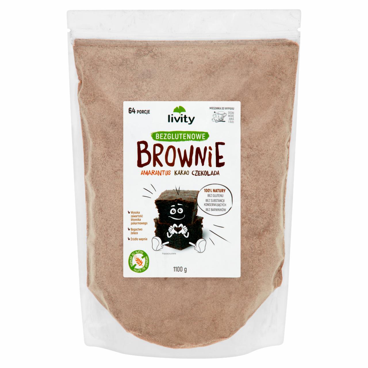 Zdjęcia - Livity Brownie bezglutenowe amarantus kakao czekolada Mieszanka do wypieku 1100 g